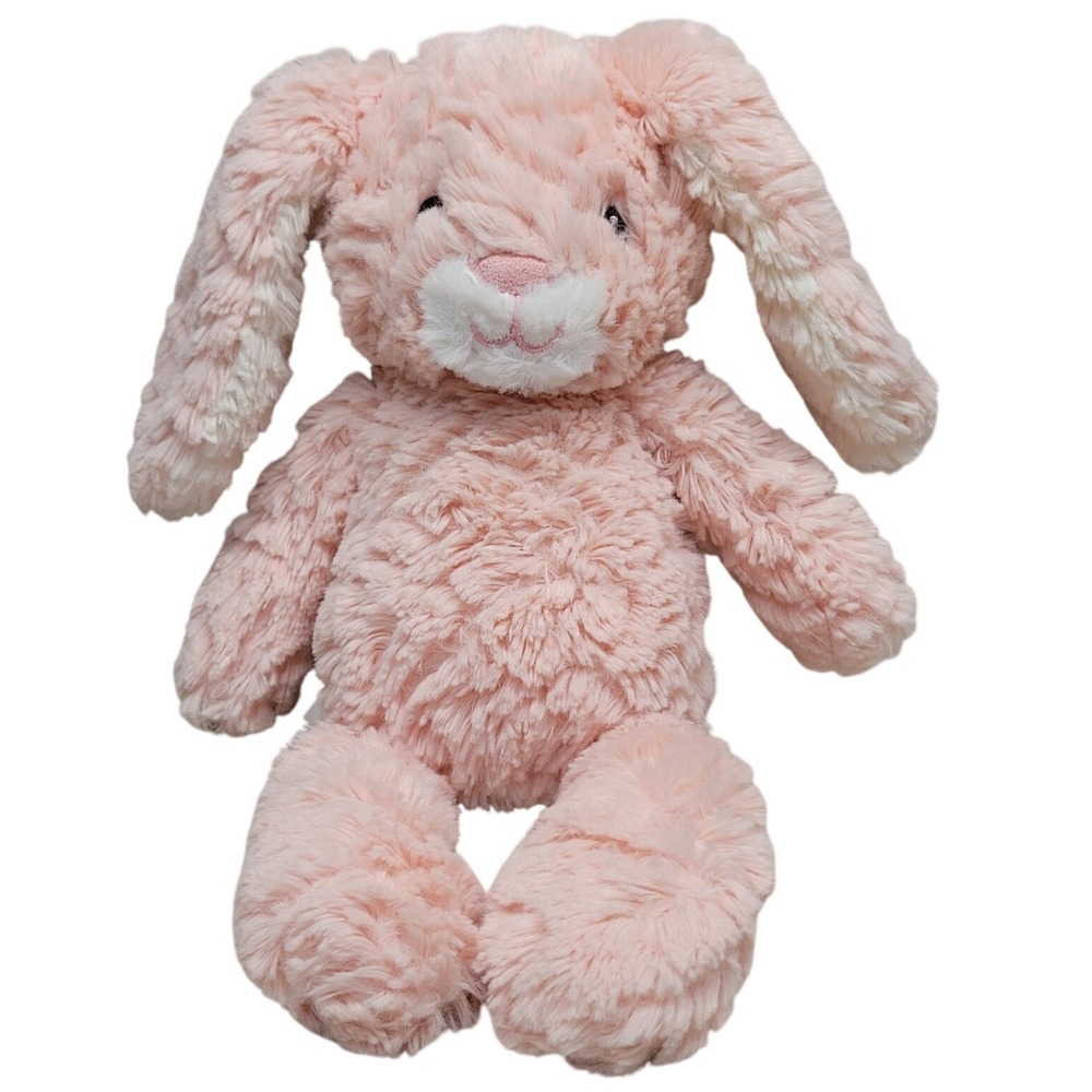 Mary Meyer Plush Bunny Pink Shaggy Textured Fur Rabbit Easter Embroidered Eyes